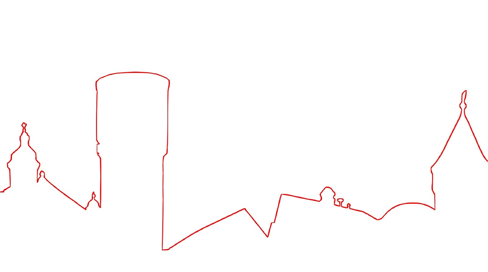 Skyline der Verbandsgemeinde mit Lininenfarbe rot